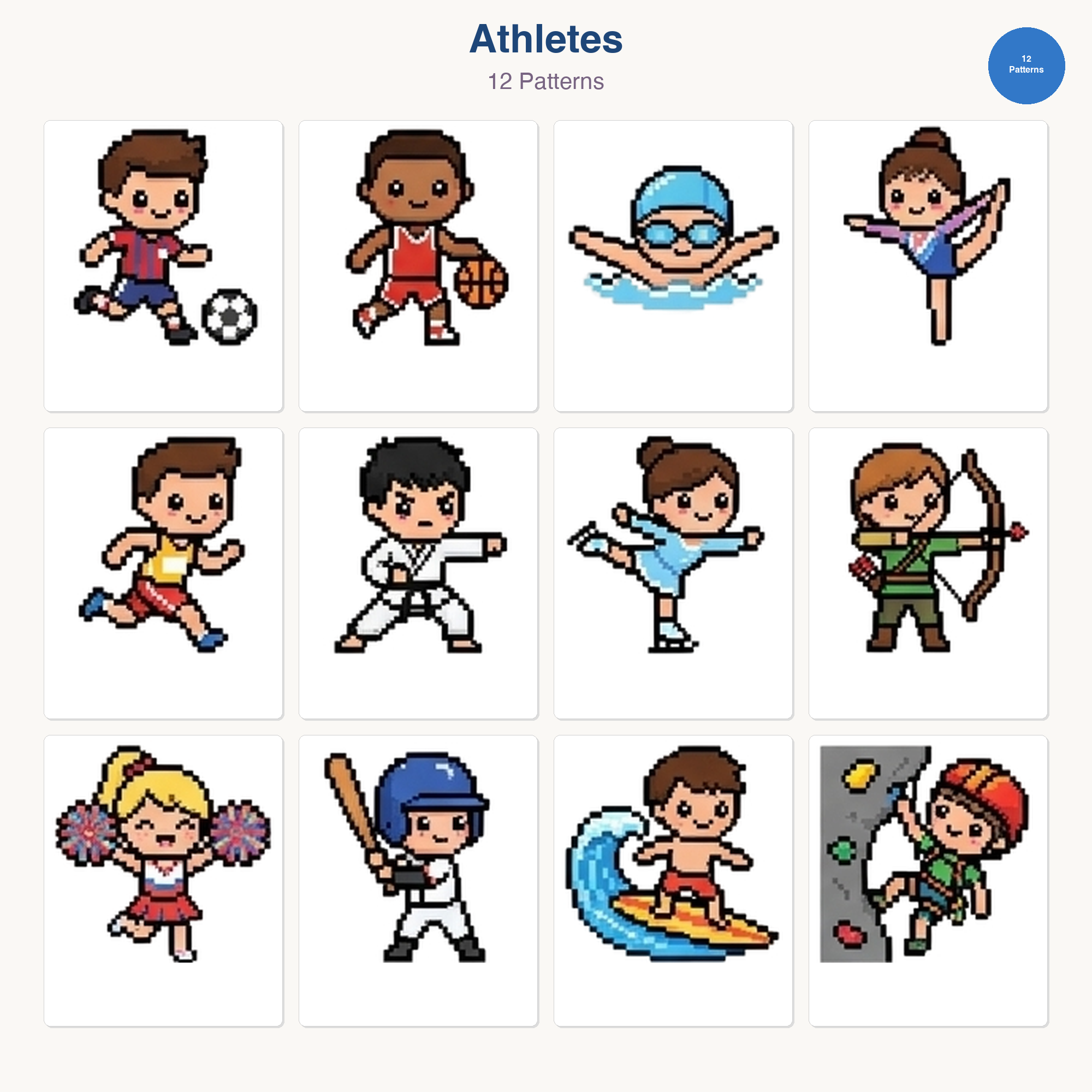 Sport Perler Bead Patterns Bundle, 48 Designs (PDF Digital Download)