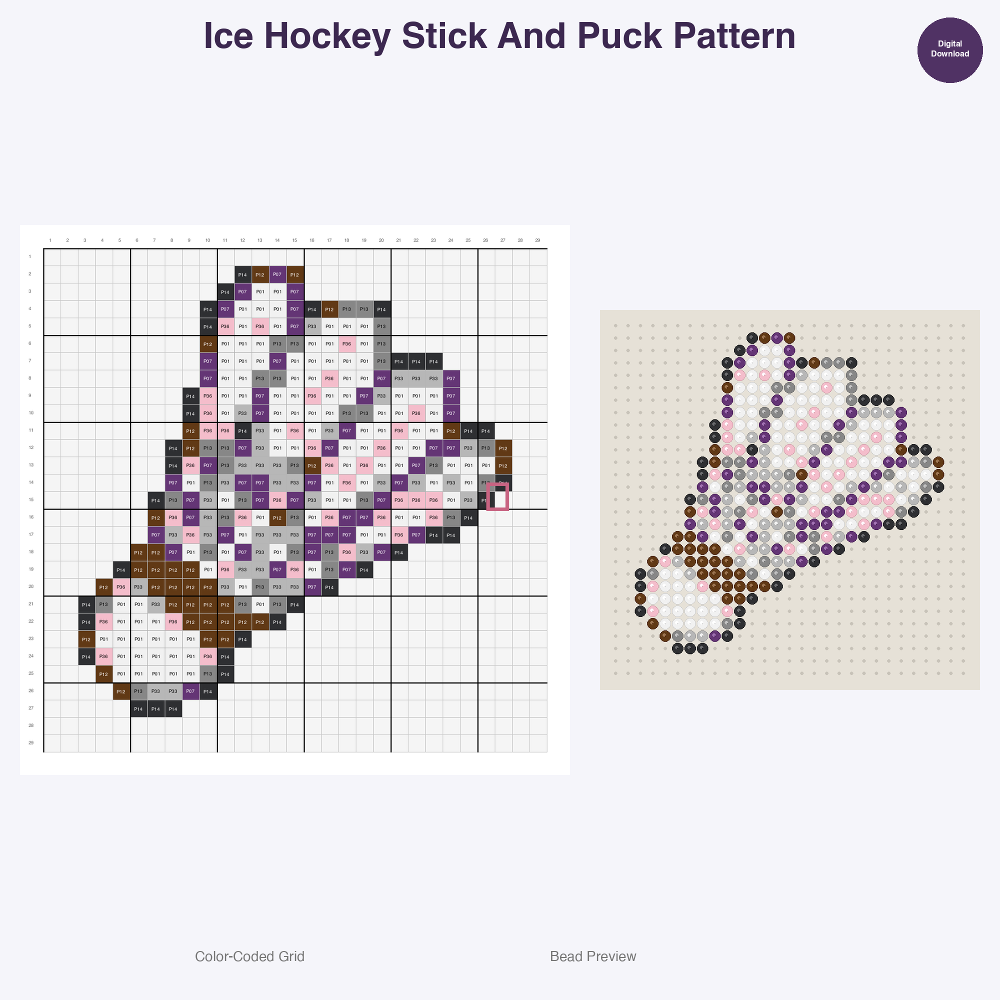 Sports Equipment Perler Bead Patterns Bundle, 12 Designs (PDF Digital Download)