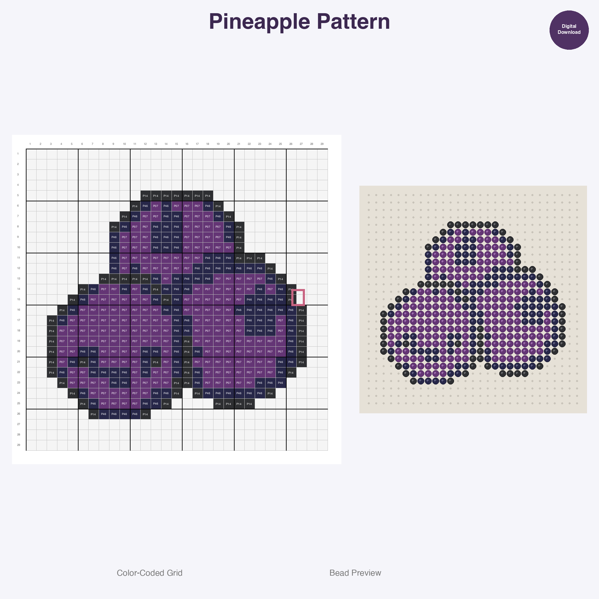 Tropical Fruits Perler Patterns Perler Bead Patterns Bundle, 48 Designs (PDF Digital Download)