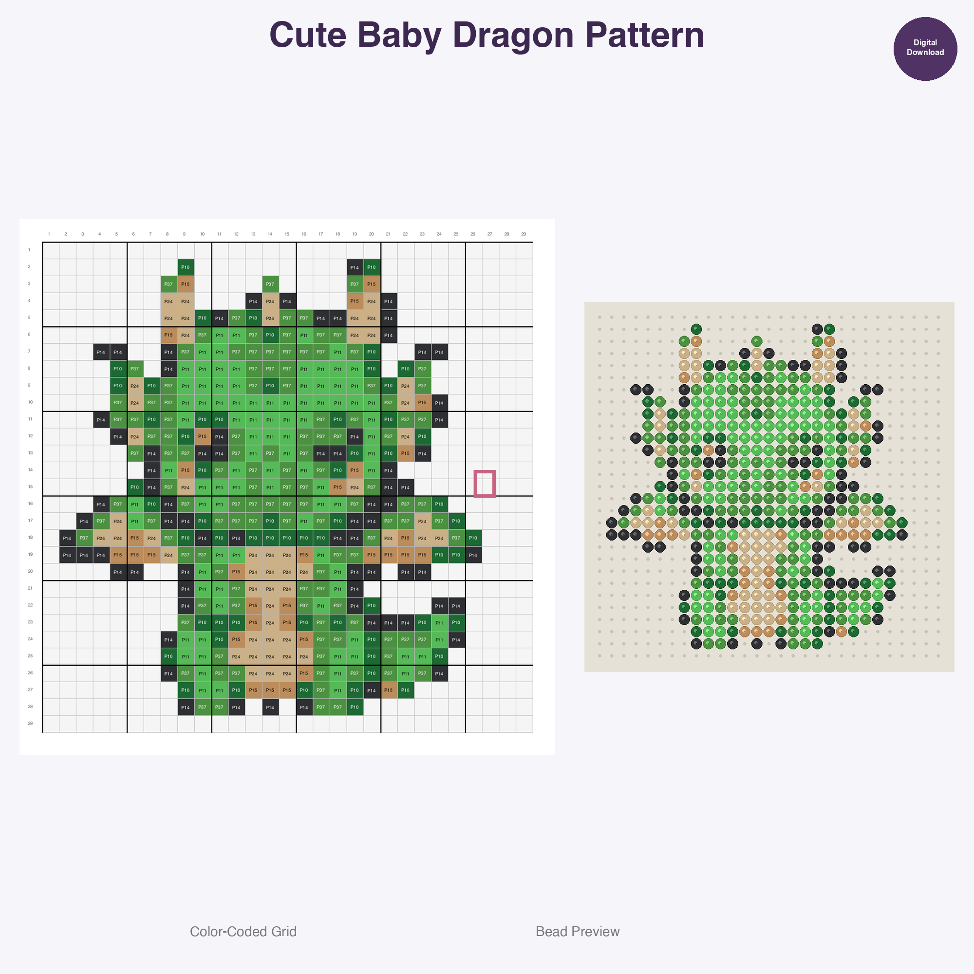 Dragons & Mythical Creatures Perler Bead Patterns Bundle, 11 Designs (PDF Digital Download)