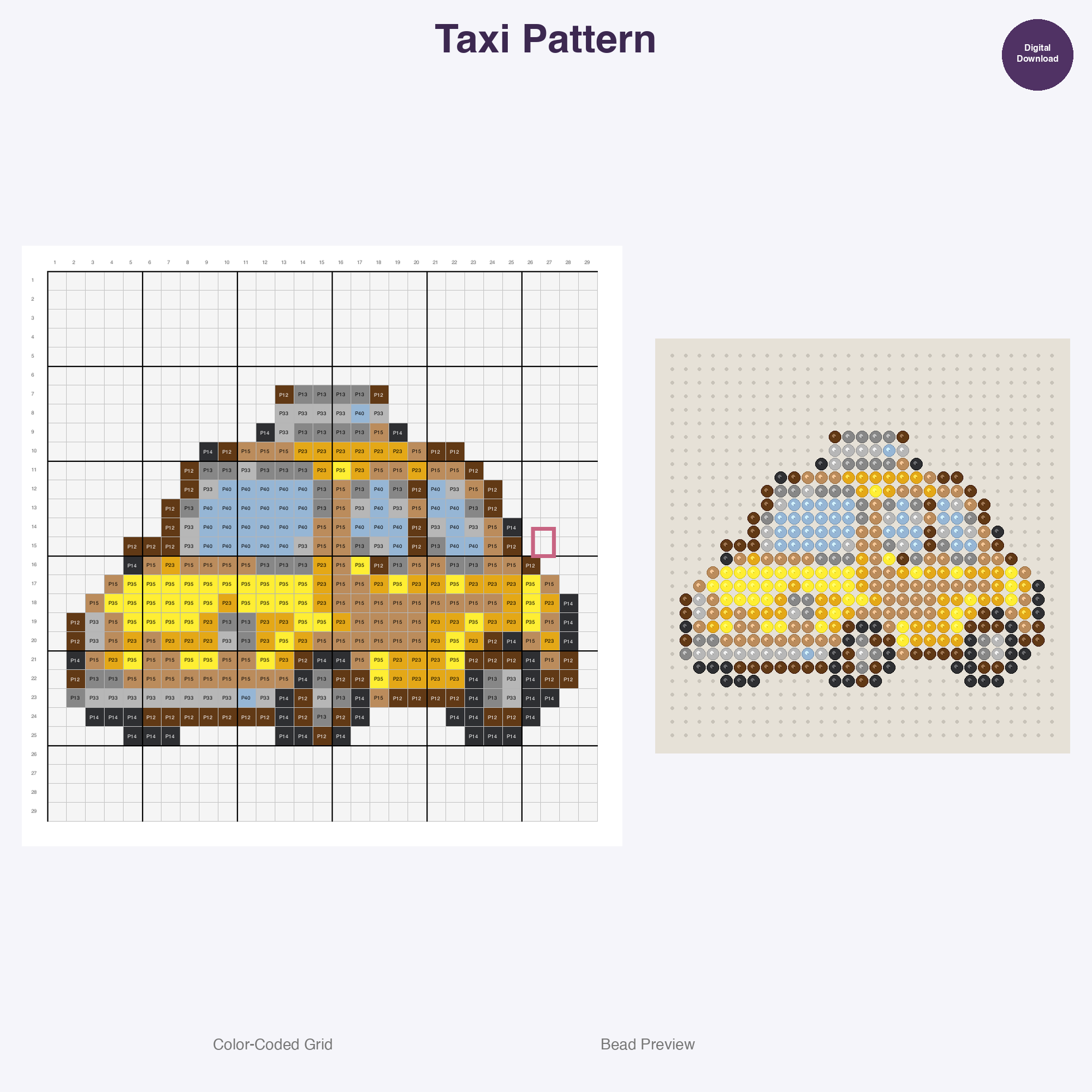 Cars and Trucks Perler Bead Patterns Bundle, 12 Designs (PDF Digital Download)