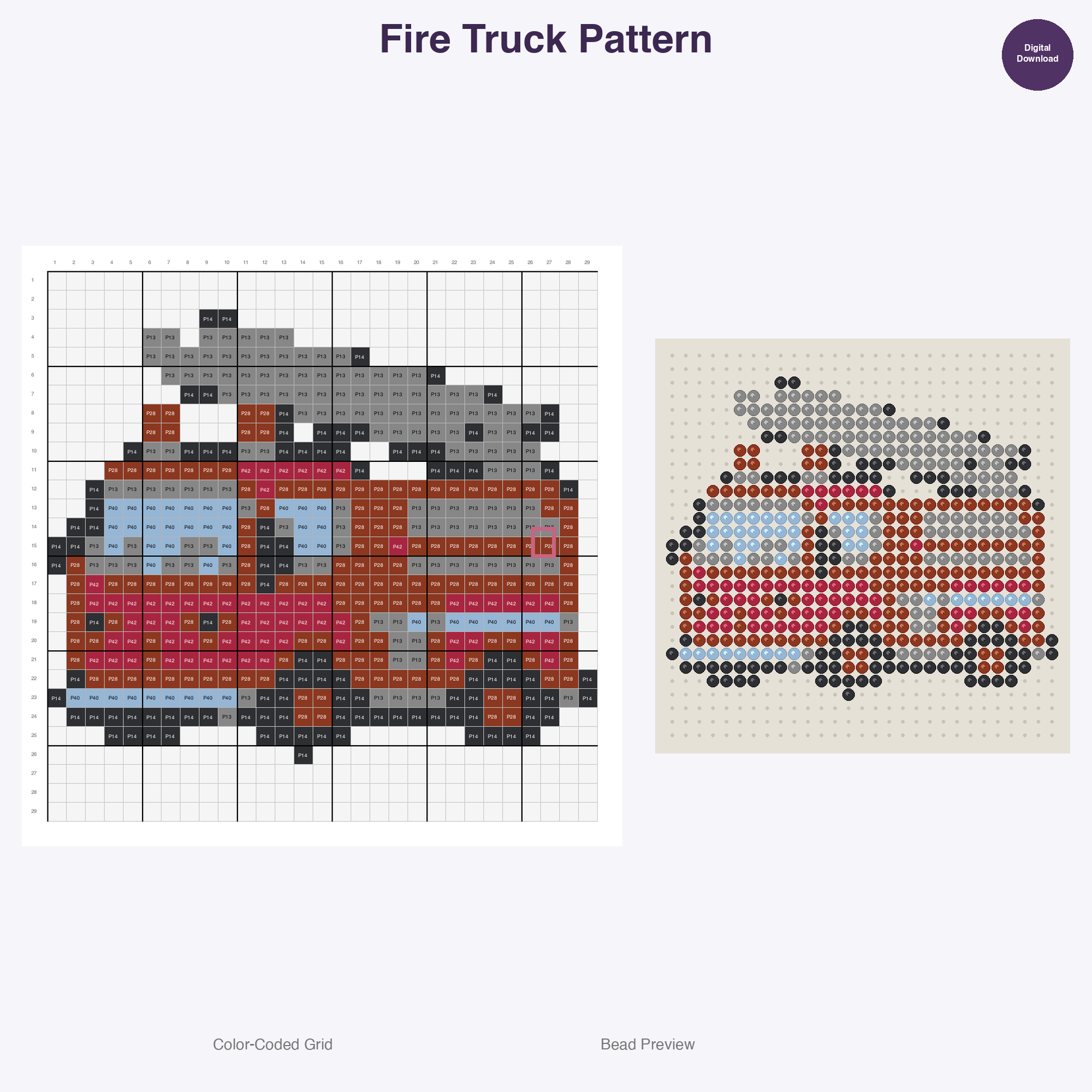 Emergency Vehicle Perler Bead Patterns Bundle, 12 Designs (PDF Digital Download)