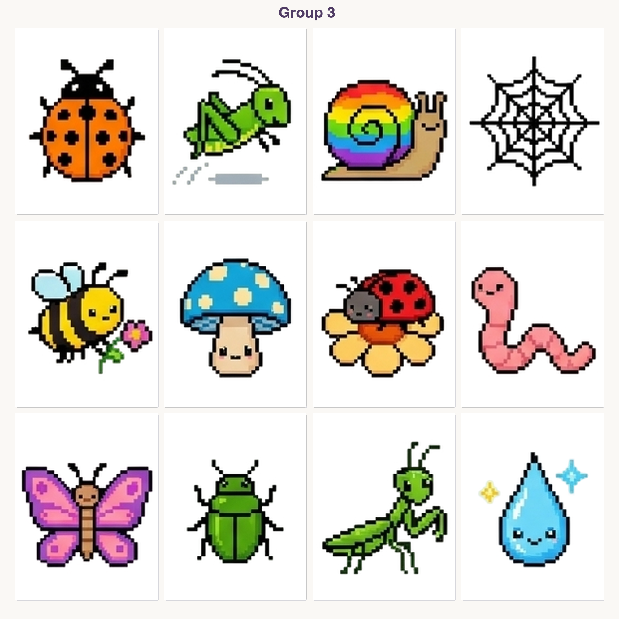 Whimsical Garden Bugs Perler Bead Patterns Bundle, 48 Designs (PDF Digital Download)