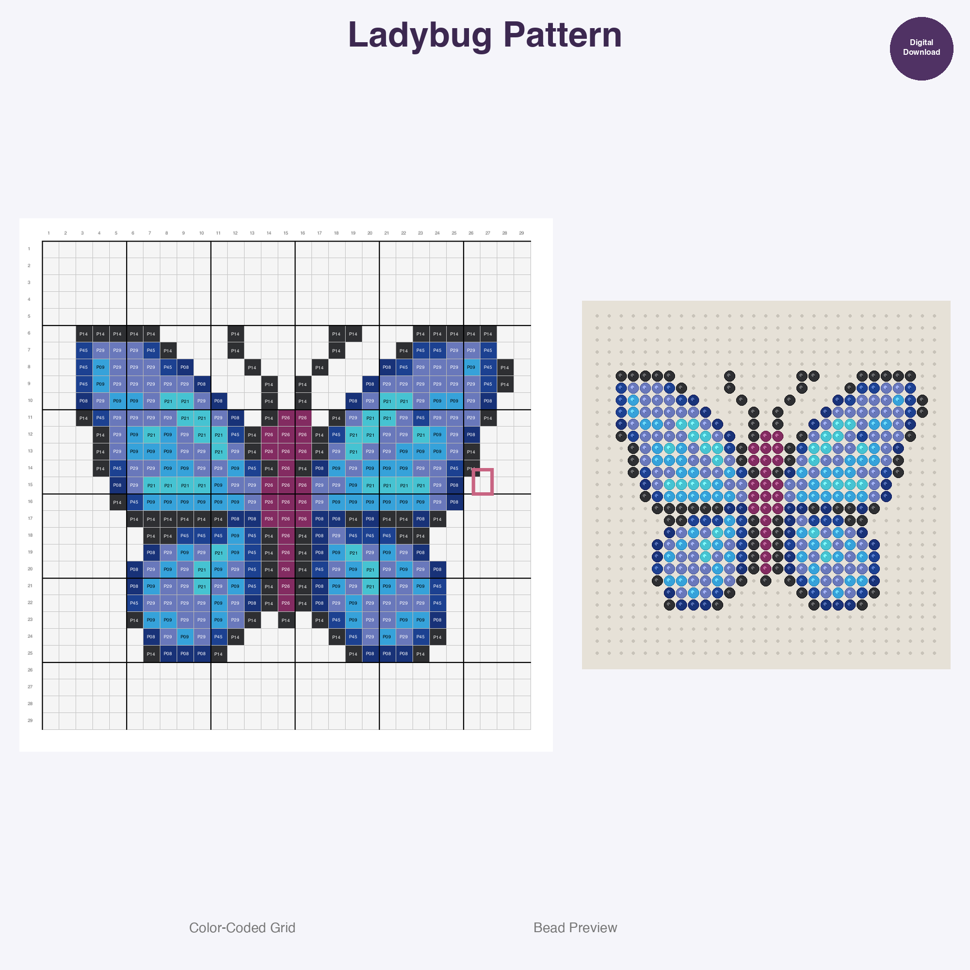 Whimsical Garden Bugs Perler Bead Patterns Bundle, 48 Designs (PDF Digital Download)