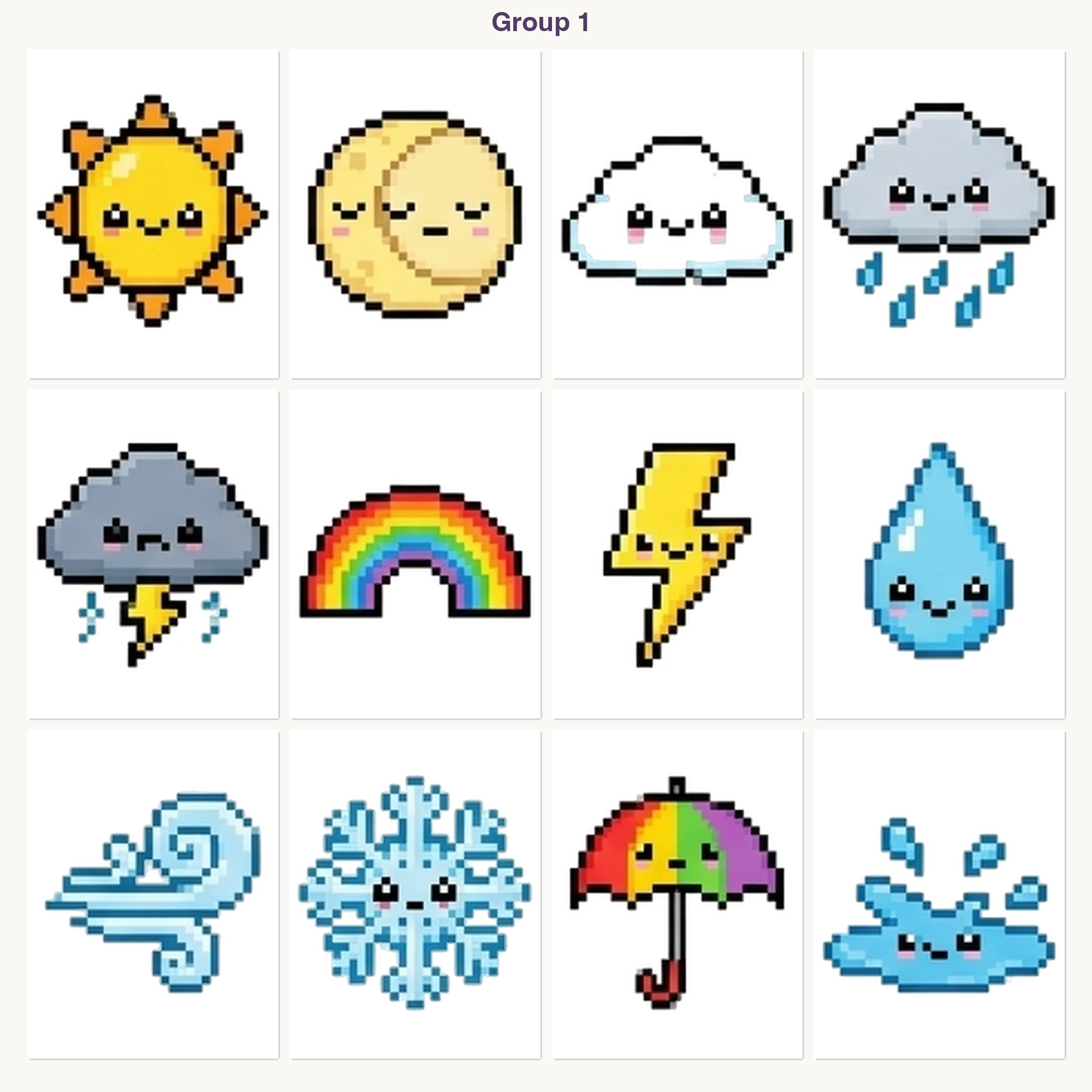 Whimsical Weather Seasons Perler Bead Patterns Bundle, 48 Designs (PDF Digital Download)